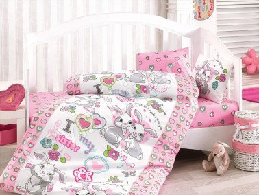 Cotton Box - Cotton Box Baby Duvet Cover Set Rabbit Sister Pink Cotton Box - Cotton Box Baby Duvet Cover Set Rabbit Sister Pink