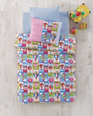 Cotton Box - Cotton Box Baby Duvet Cover Set Flying Balloon Pink Cotton Box - Cotton Box Baby Duvet Cover Set Flying Balloon Pink