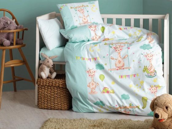 Cotton Box Bebek Nevresim Takımı Zürafa Yeşil