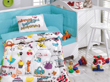 Cotton Box - Cotton Box Bebek Uyku Seti Mutlu Bebek Beyaz