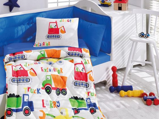 Cotton Box Baby Sleeping Set Construction Site Blue