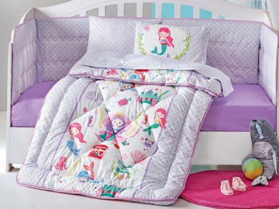 Cotton Box Baby Sleeping Set Cute Mermaid Lilac