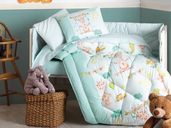 Cotton Box Baby Bedding Set Giraffe Green