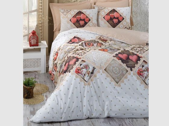 Cotton Box Betsey Double Duvet Cover Set Beige