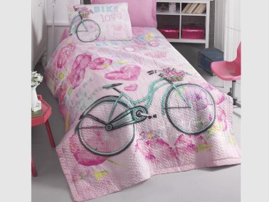 Cotton Box - طقم تلبيسه لحاف مبطن مفرد - زهري Cotton Box Bike Cotton Box - طقم تلبيسه لحاف مبطن مفرد - زهري Cotton Box Bike