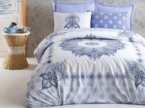 Cotton Box Bohemian Duvet Cover Set Oleda Blue Double