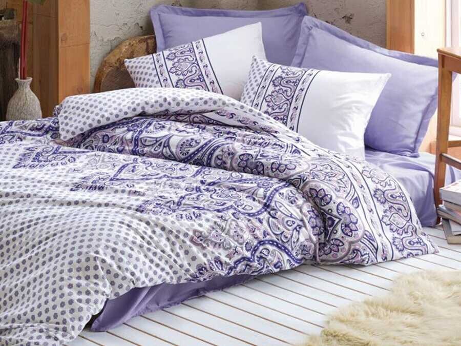 Cotton Box Bohemian Duvet Cover Set Vesta Lilac Double - Thumbnail