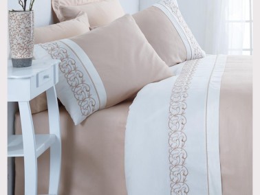 Cotton Box - Cotton Box Brode Saten Nevresim Takımı Odila Bej Cotton Box - Cotton Box Brode Saten Nevresim Takımı Odila Bej