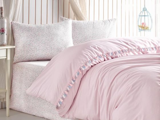 Cotton Box Candy Double Duvet Cover Set Rita Powder