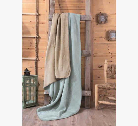 Cotton Box Double Cotton Blanket Mint Beige