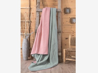 Cotton Box - Cotton Box Çift Kişilik Pamuklu Battaniye Pudra Mint Cotton Box - Cotton Box Çift Kişilik Pamuklu Battaniye Pudra Mint