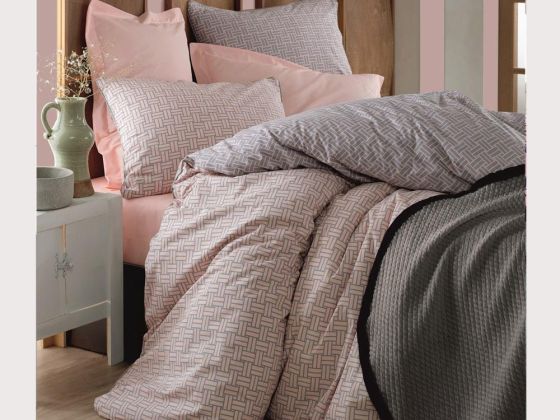 Cotton Box Double Bedspread Set Must Salmon