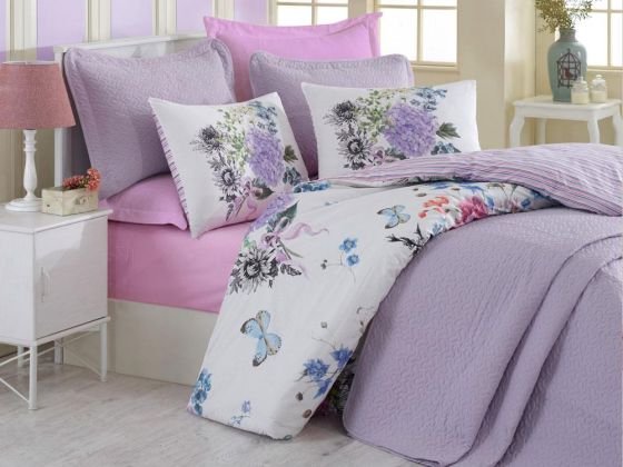 Cotton Box Daily Double Bedspread Set Lilac