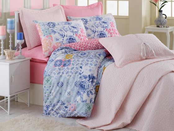 Cotton Box Daily Double Bedspread Set Pink
