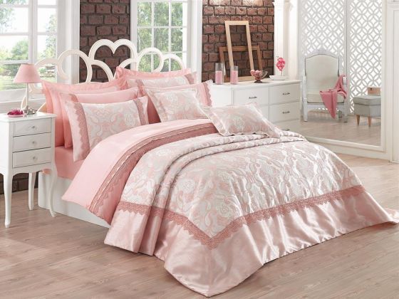 Cotton Box Deluxe Double Bedspread Set Belezza Powder