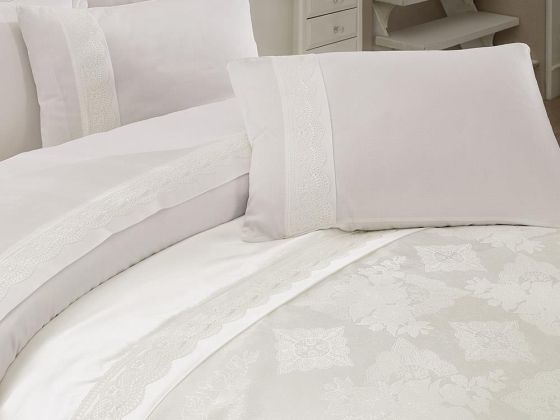 Cotton Box Deluxe Series Double Duvet Cover Set with Bedspread Veronica Beige