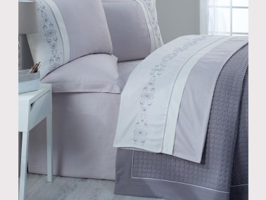 Cotton Box Diamond Series Double Bedspread Set Gray - Thumbnail