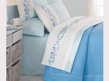Cotton Box Diamond Series Double Bedspread Set Turquoise - Thumbnail