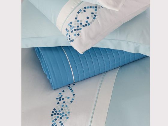 Cotton Box Diamond Series Double Bedspread Set Turquoise