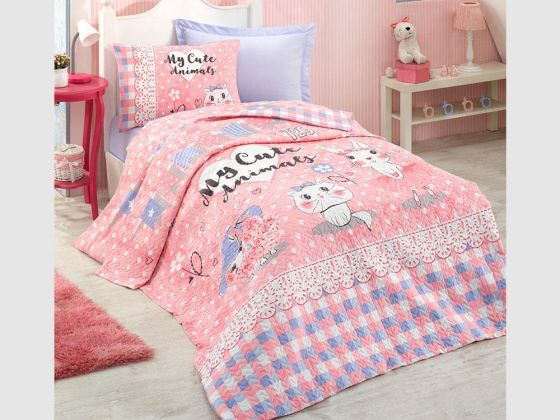 Cotton Box Young Ranforce Complete Set Single Animals Pink