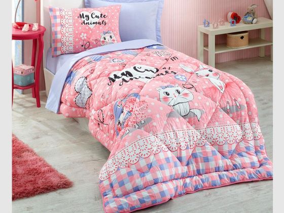 Cotton Box Junior Ranforce Sleeping Set Animals Pink Single
