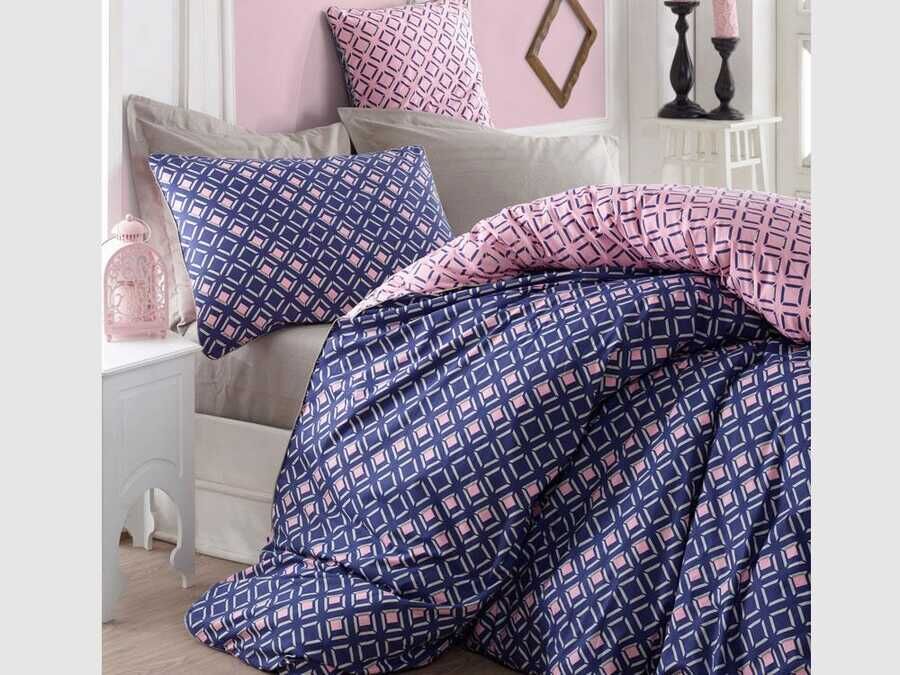 Cotton Box Like Double Duvet Cover Set Dried Rose