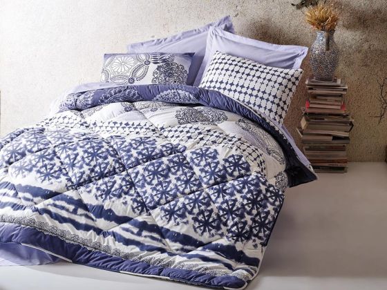 Cotton Box Lucca Ranforce Double Bedding Set Blue