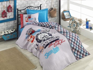 Cotton Box - طقم تلبيسه لحاف مبطن مفرد - تركواز Cotton Box Major Cotton Box - طقم تلبيسه لحاف مبطن مفرد - تركواز Cotton Box Major