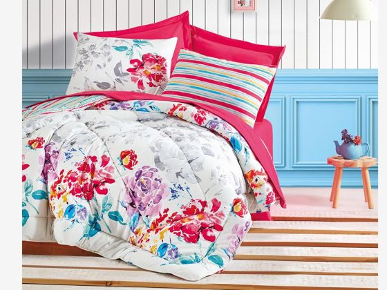 Cotton Box Marita Ranforce Double Bedding Set Fuchsia