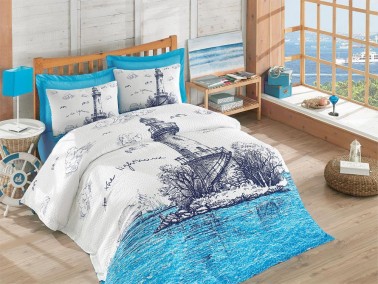 Cotton Box - Cotton Box Marıtıme Ranforce Complete Set Lighthouse Mavi Çift Kişilik Cotton Box - Cotton Box Marıtıme Ranforce Complete Set Lighthouse Mavi Çift Kişilik