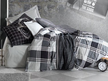 Cotton Box Masculine Double Duvet Cover Set Ramos Anthracite - Thumbnail