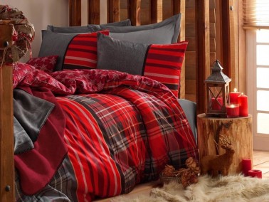 Cotton Box - Cotton Box Masculine Çift Kişilik Nevresim Takımı Santa Gri