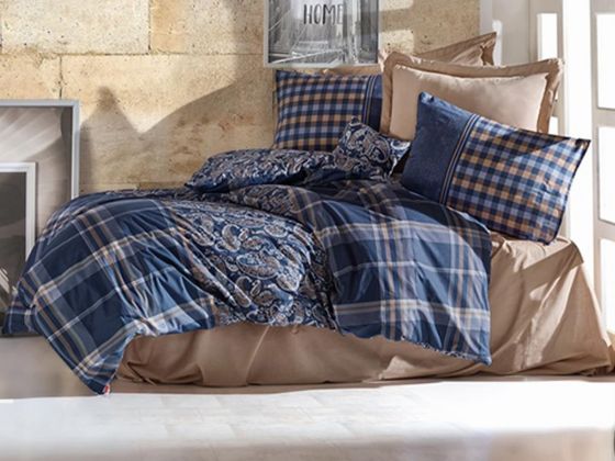 Cotton Box Masculine Double Duvet Cover Set Silvio Mink