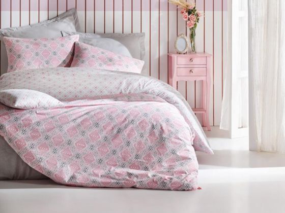 Cotton Box Minimal Duvet Cover Set Fine Pink Double