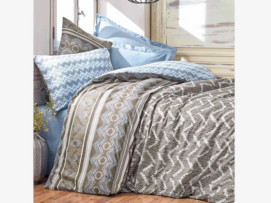 Cotton Box - Cotton Box Minimal Nevresim Takımı Joy Mavi Çift Kişilik