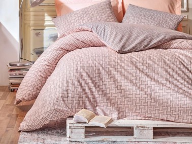 Cotton Box Minimal Duvet Cover Set Must Salmon Double - Thumbnail