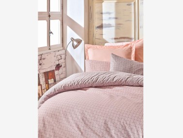 Cotton Box Minimal Duvet Cover Set Must Salmon Double - Thumbnail