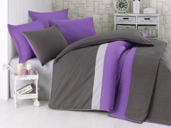 Cotton Box Plain Sports Purple Single Bed Cover Ranforce Duvet Cover Set