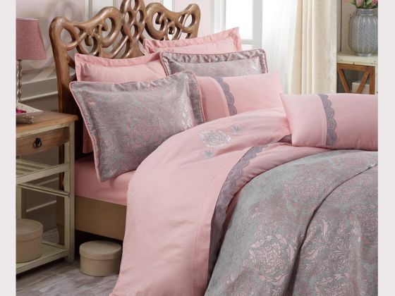 Cotton Box Platinum Series Double Bedspread Set Ornella Gray