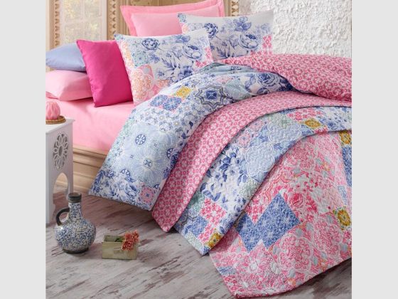 Cotton Box Ranforce Complete Set Mosaic Çift Kişilik Pembe