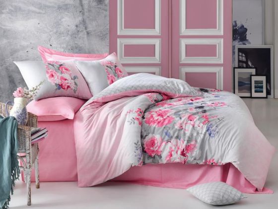 Cotton Box Ranforce Duvet Cover Set Fiona Pink Double