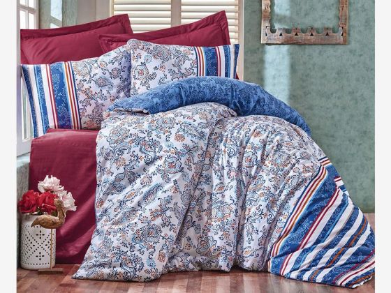 Cotton Box Ranforce Duvet Cover Set Lorisa Blue Single