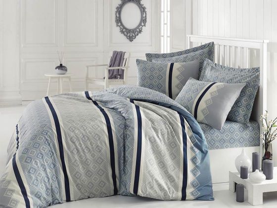 Cotton Box Ranforce Duvet Cover Set Rihanna Mint Single