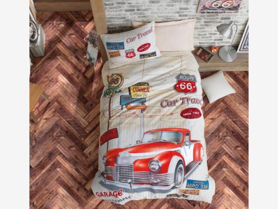 Cotton Box Ranforce Nevresim Takımı Route Bej Tek Kişilik