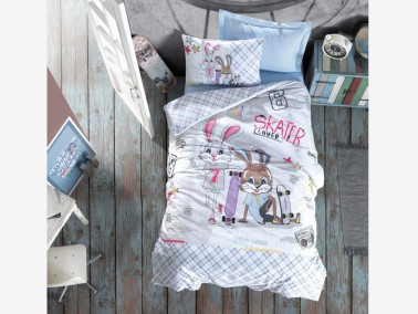 Cotton Box - Cotton Box Ranforce Nevresim Takımı Skate Mavi Tek Kişilik Cotton Box - Cotton Box Ranforce Nevresim Takımı Skate Mavi Tek Kişilik