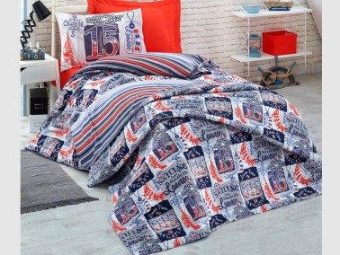 Cotton Box - طقم تلبيسه لحاف مبطن مفرد - كحلي Cotton Box Regatta Cotton Box - طقم تلبيسه لحاف مبطن مفرد - كحلي Cotton Box Regatta