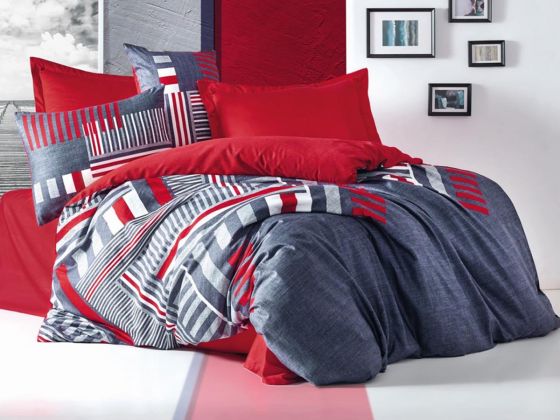 Cotton Box Roxy Satin Duvet Cover Set Red