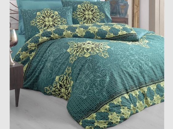 Cotton Box Royal Satin Duvet Cover Set Azura Oil