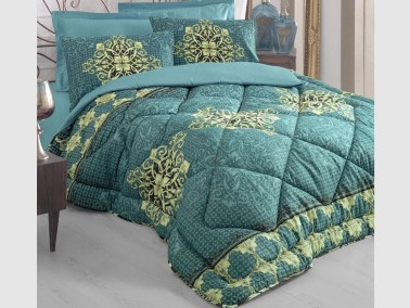 Cotton Box - Cotton Box Royal Saten Uyku Seti Azura Petrol