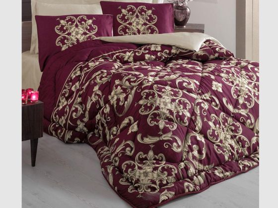 Cotton Box Royal Satin Sleeping Set Taylor Claret Red